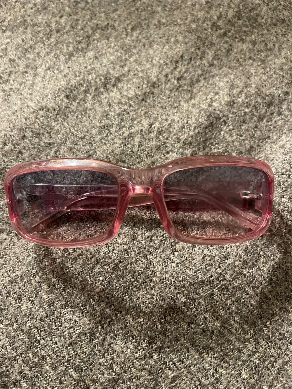 YSL Women Sunglasses (1998) Translucent Pink Yves Saint Laurent Vintage 1990s